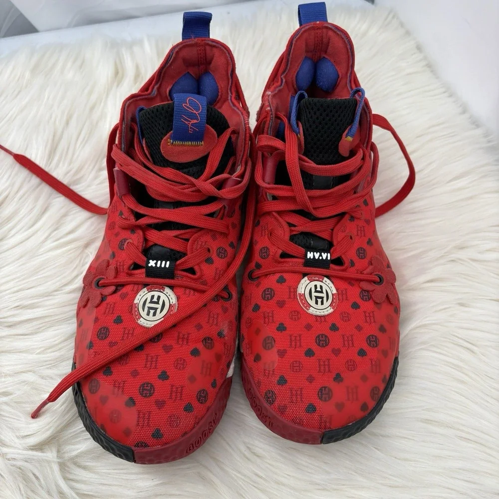 Adidas Harden Vol. 6 Vivid Red Monogram Men's Size 9.5 Shoes‎ Las Vegas HQ3884